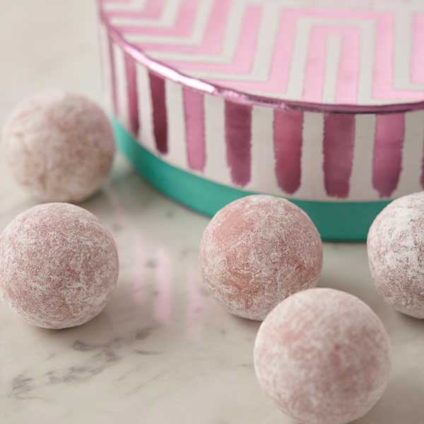 Fortnum’s Pink Marc de Champagne Truffle Drum, 125g