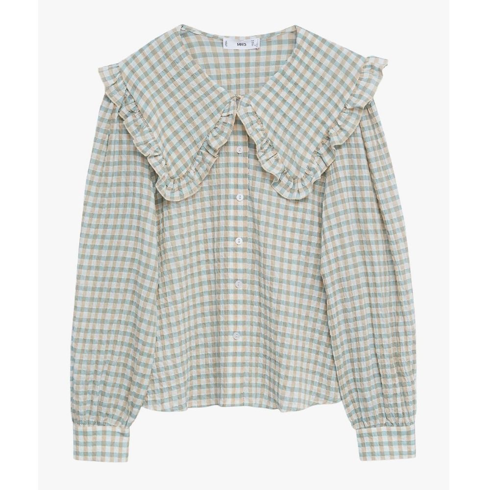 Babydoll Gingham Collared Top