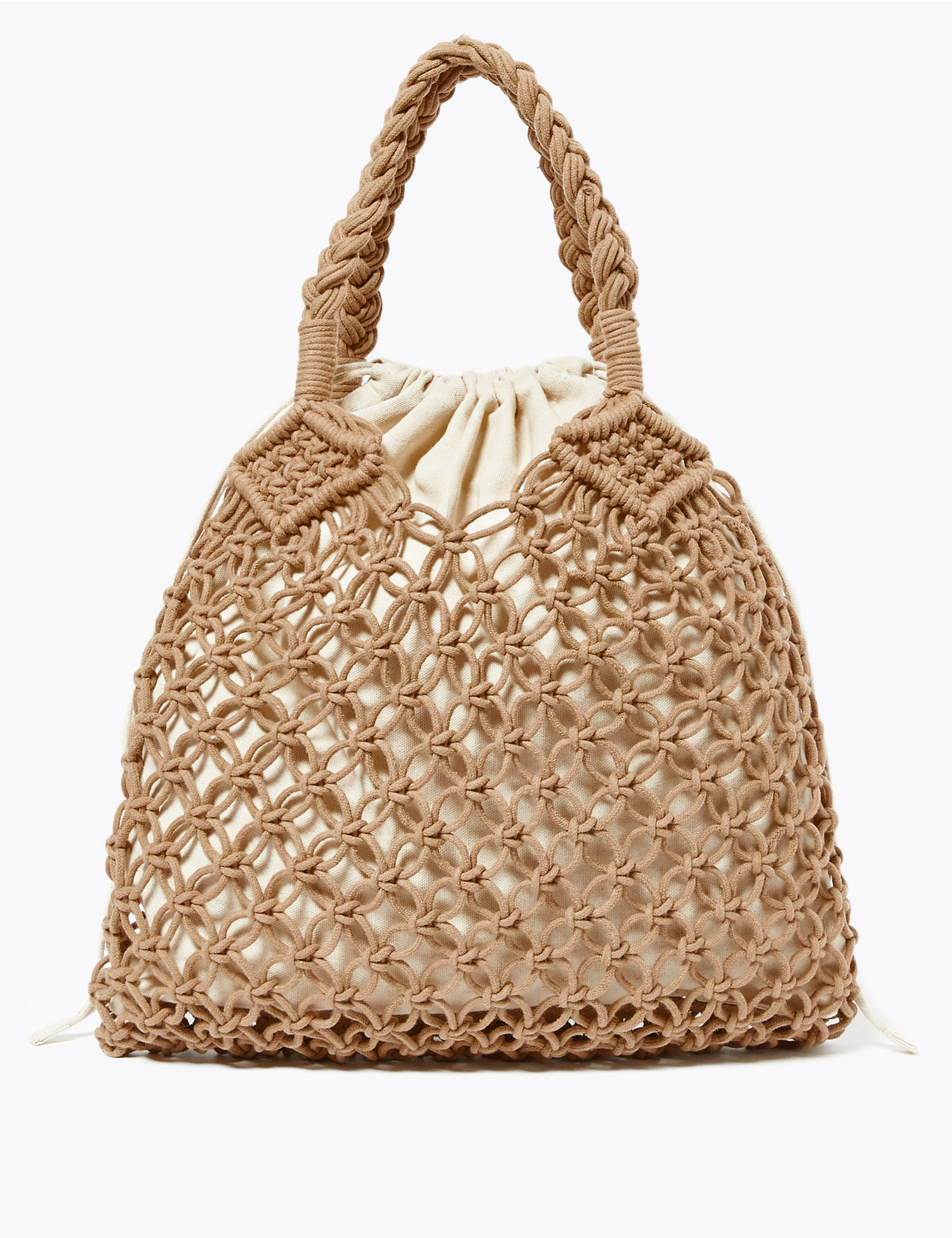 Cotton Rich Macrame Hobo Bag