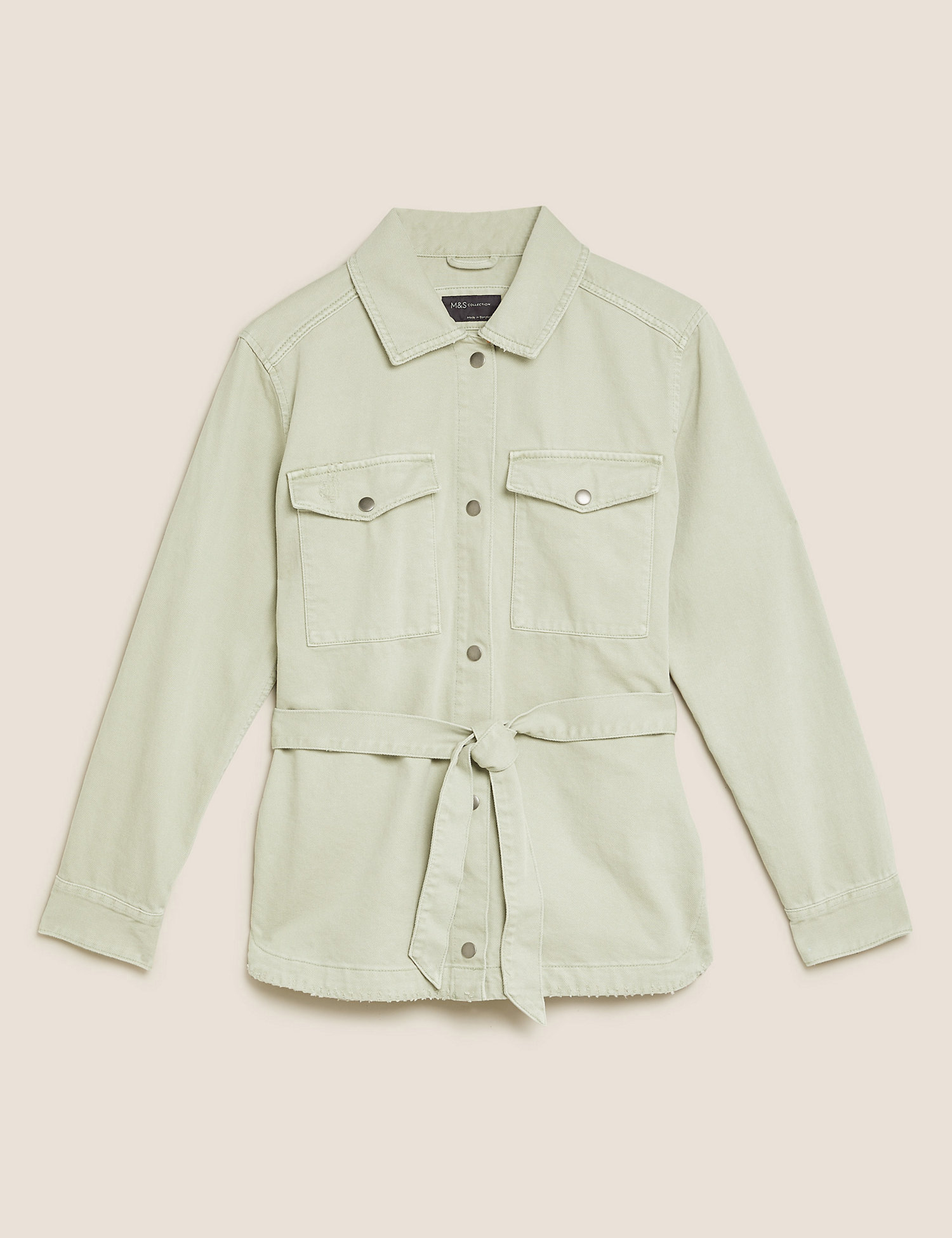 Denim Belted Utility Jacket