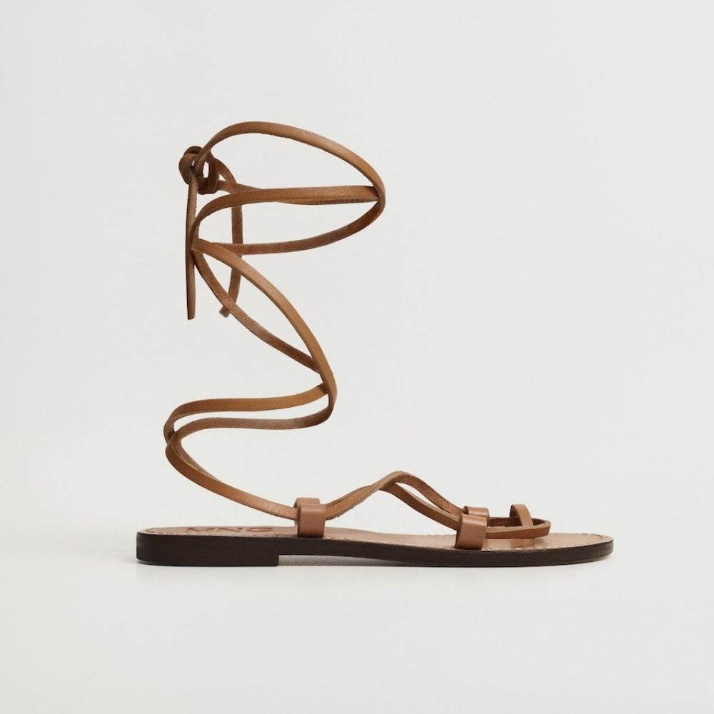 MANGO Leather Straps Sandals
