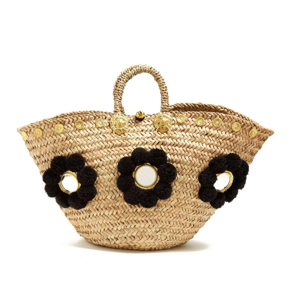 Sicilian Pompom Straw Tote