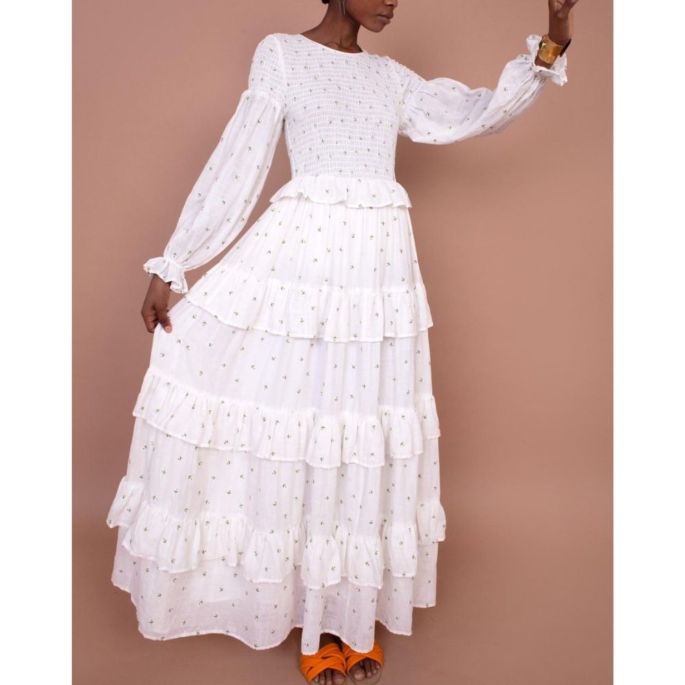 Rosa Dress with Daisy Embroidery