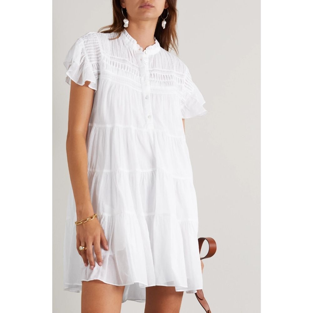 Lanikaye Ruffled Tiered Cotton-Voile Dress