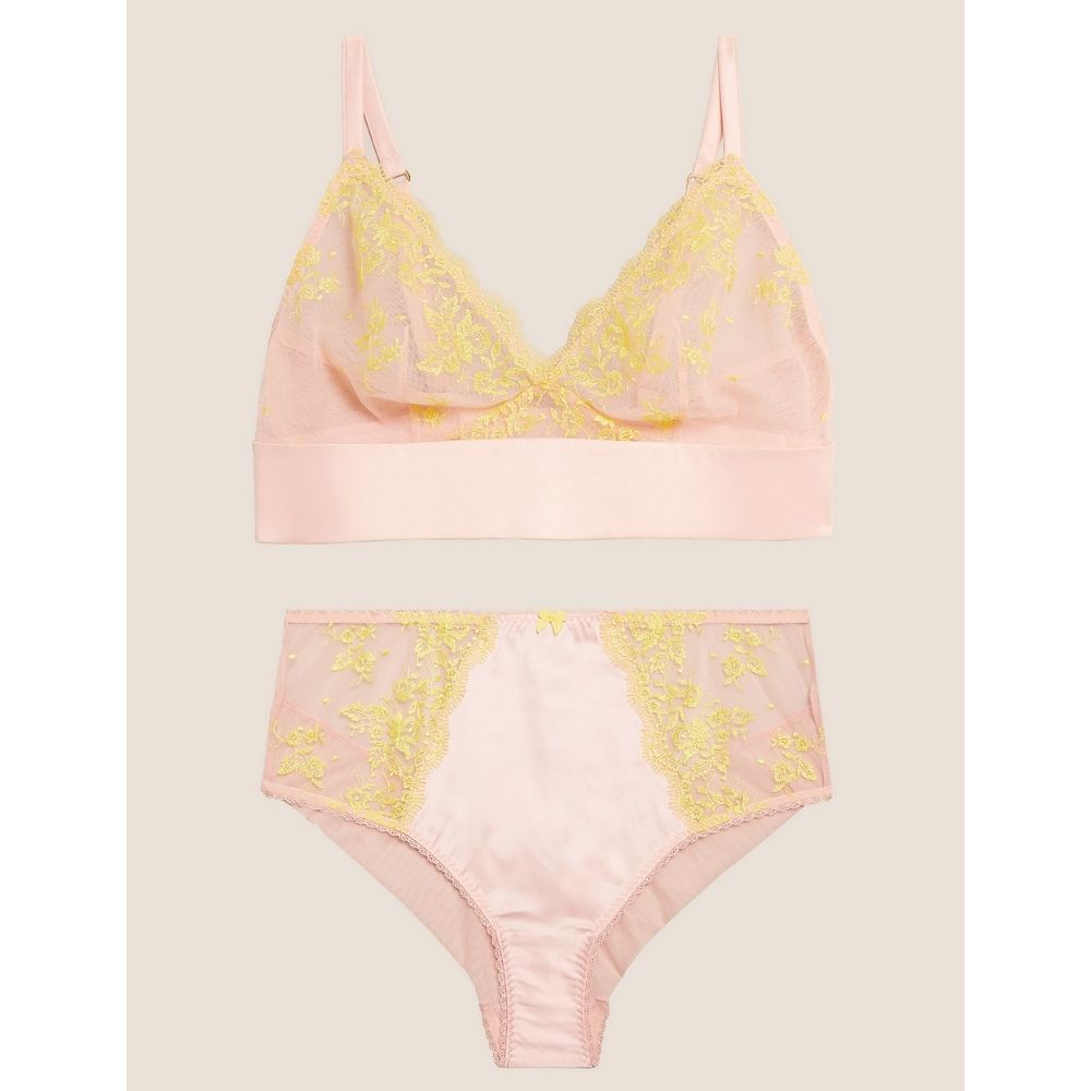 Blossom Embroidered Non Wired Bralette Set