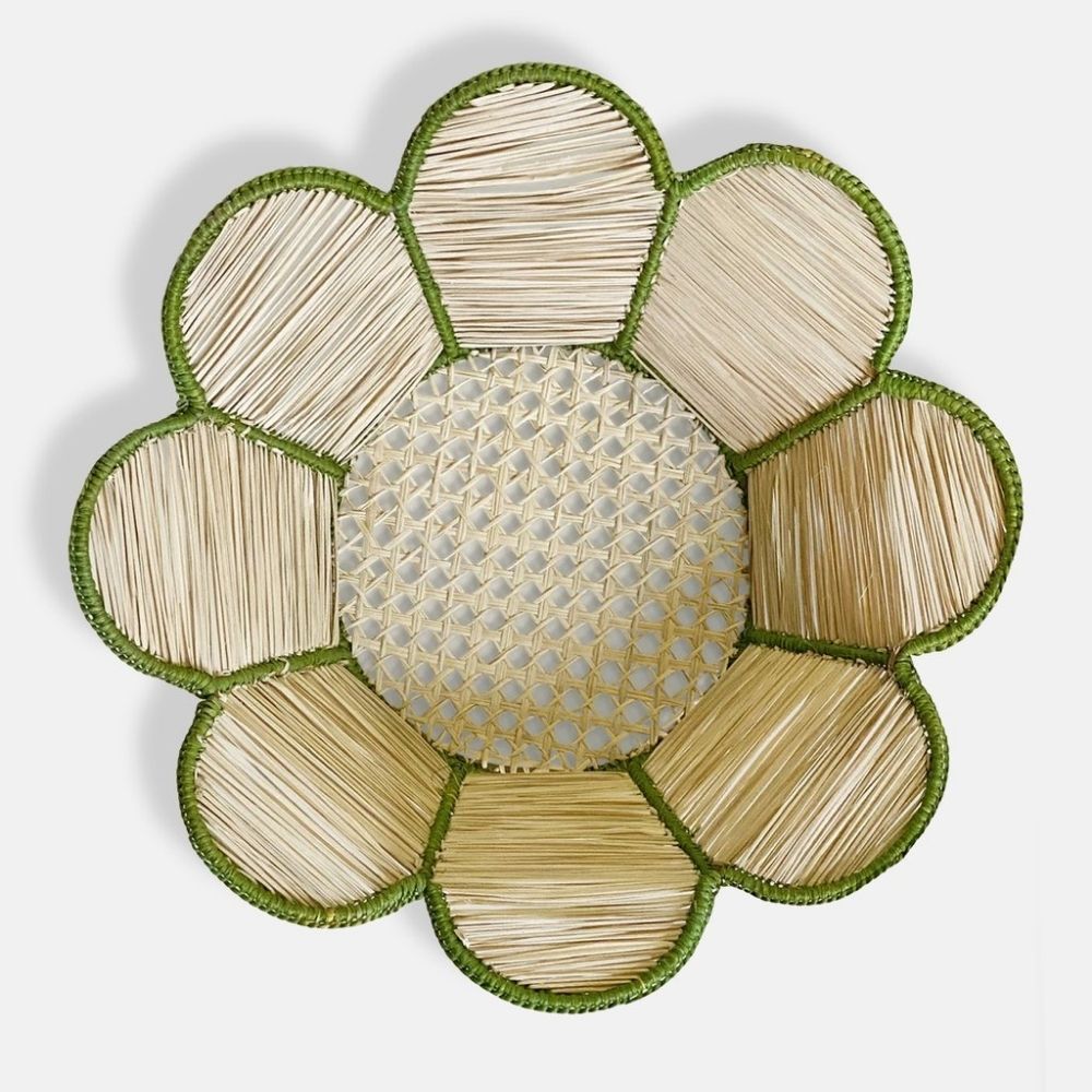 Conchita Woven Bowl in Olive Green