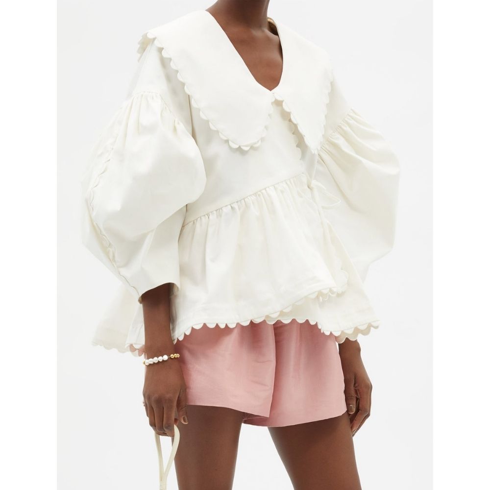 Shona Ruffled Collar Cotton-Blend Blouse