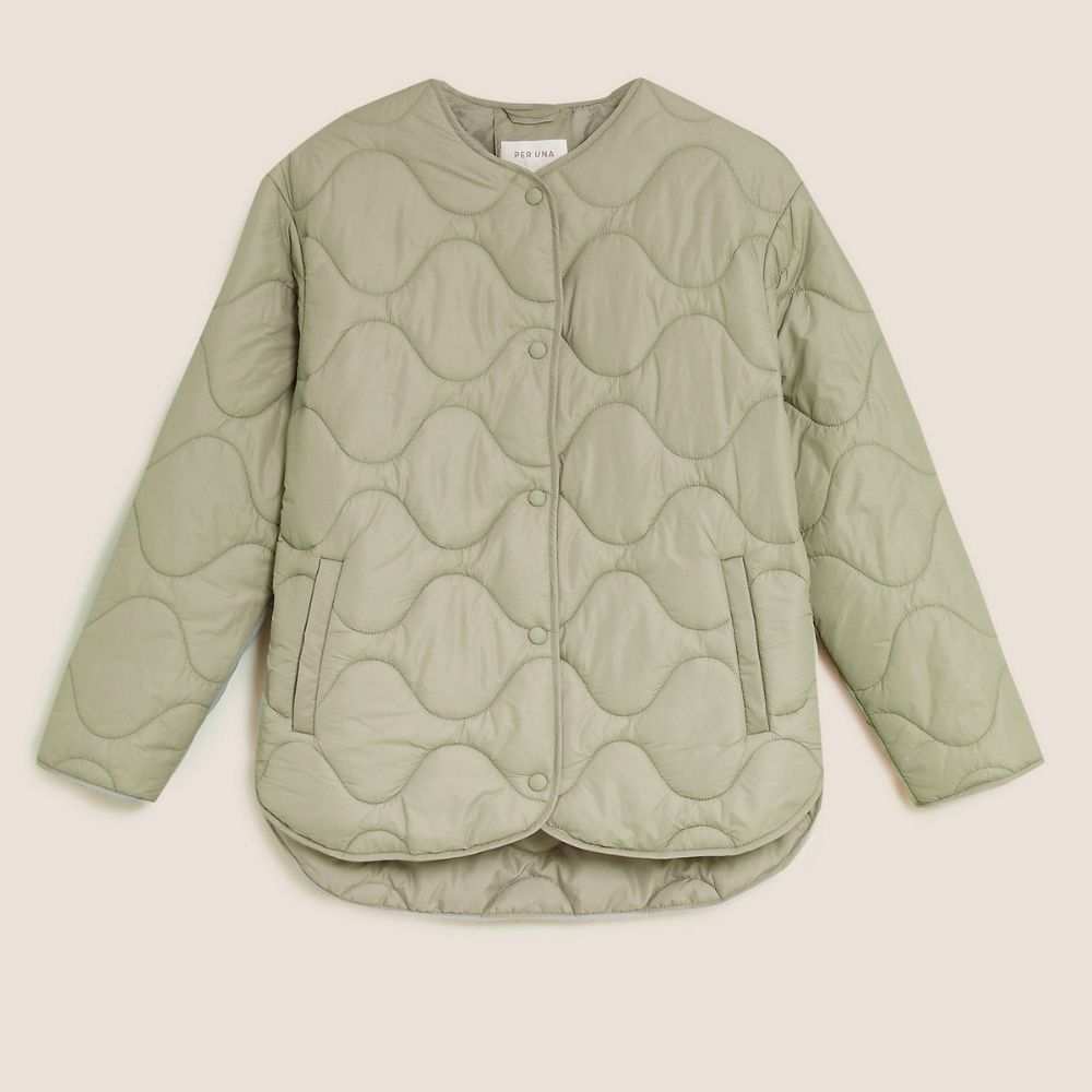 Padded Collarless Puffer Jacket