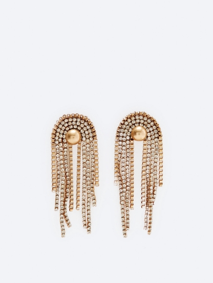 Half-moon Diamanté Dangle Earrings