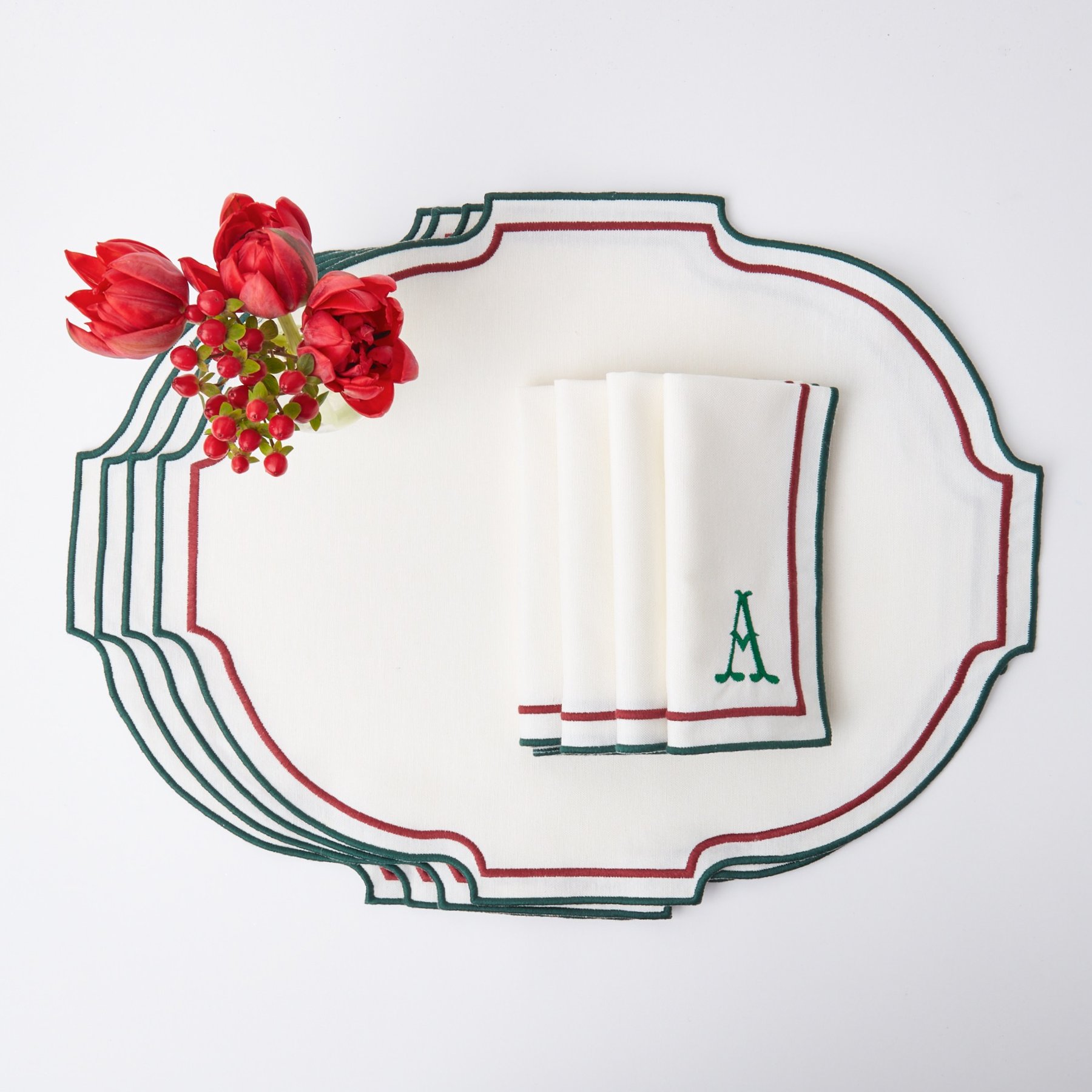Liberty Candy Cane Placemats, Set of 4
