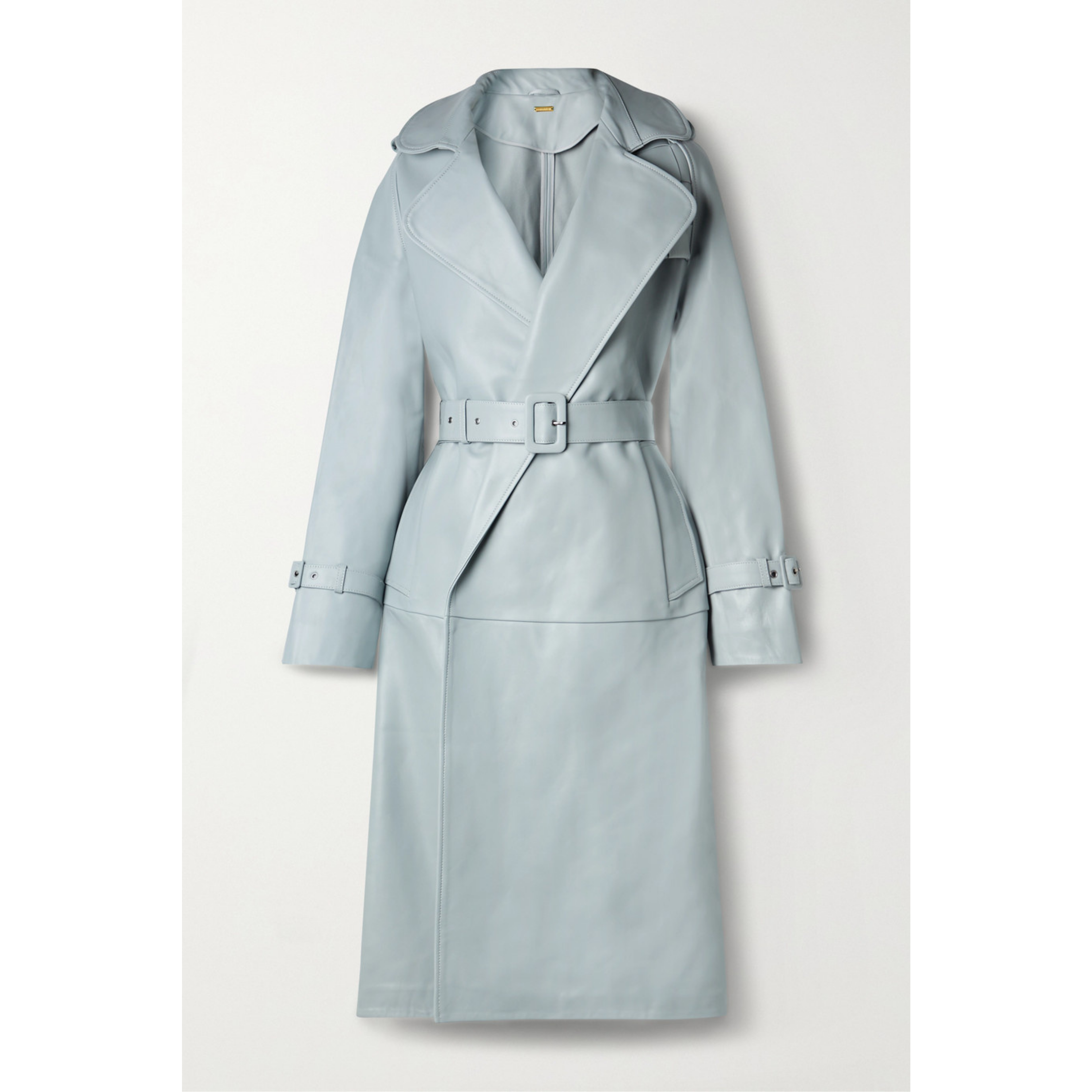 Terry Belted Leather Trench Coat