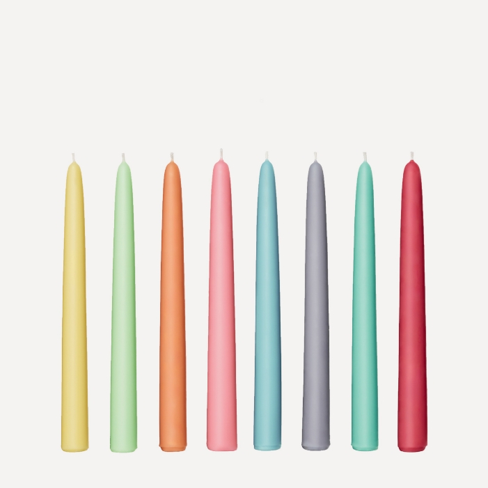 Muted Rainbow Taper Candles