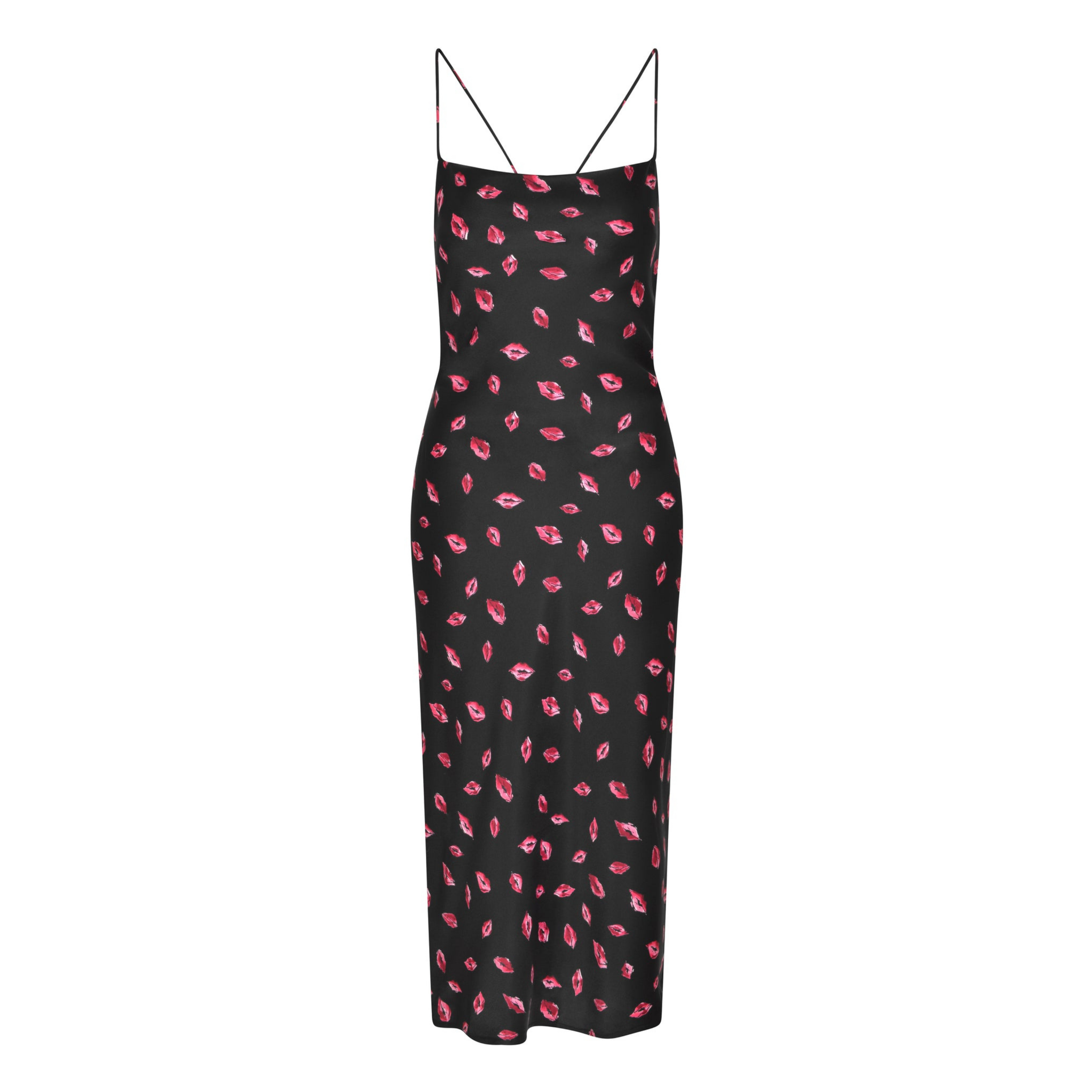Riviera Lips Print Midi Dress