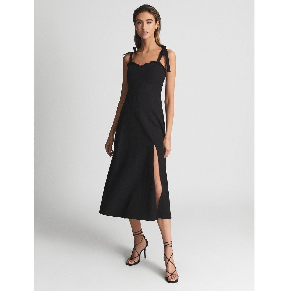 Yanna Strappy Linen Blend Midi Dress