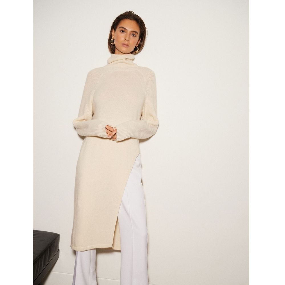 Elle Roll Neck Slit Hem Tunic