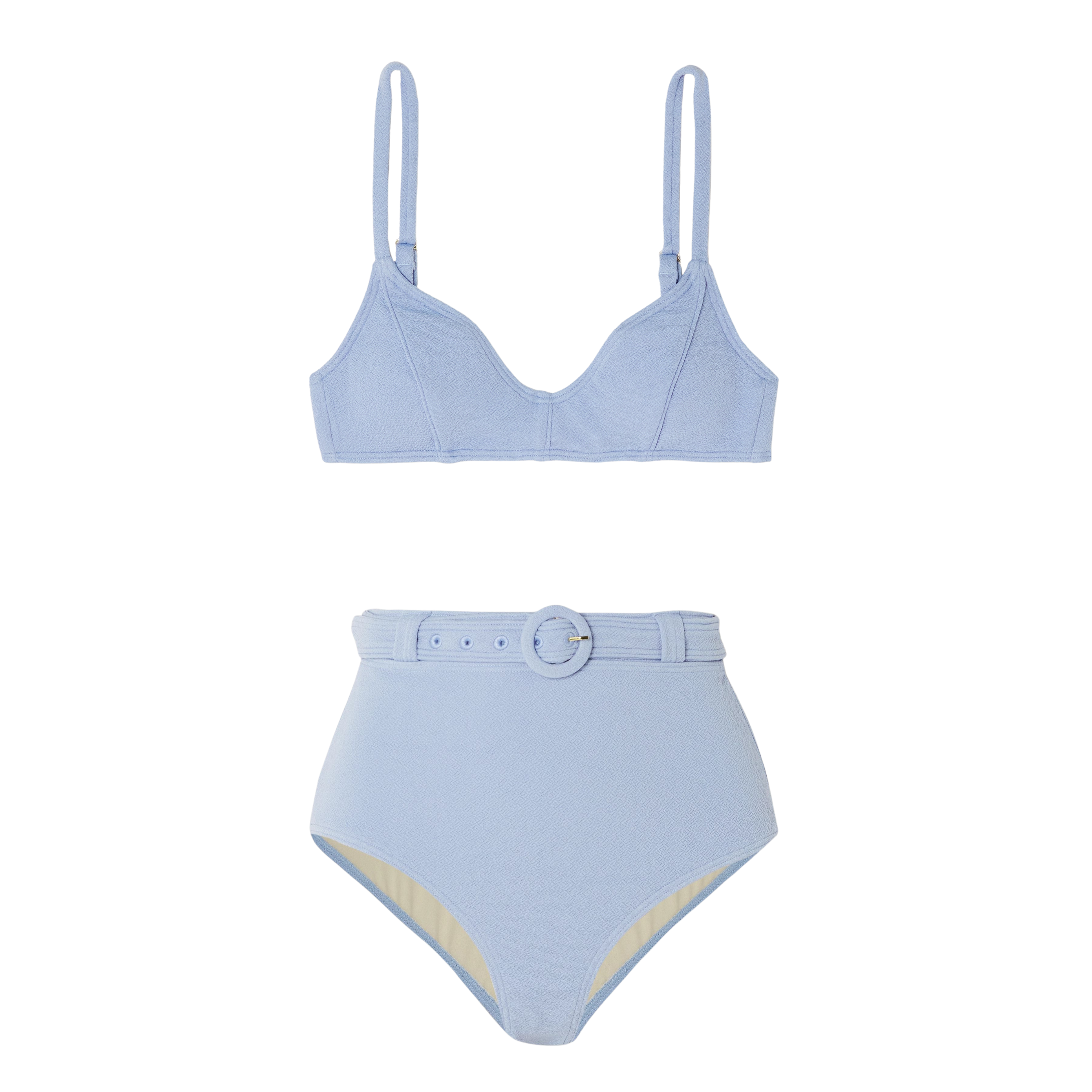 Stretch-Recycled Crepe Bikini Top & Briefs