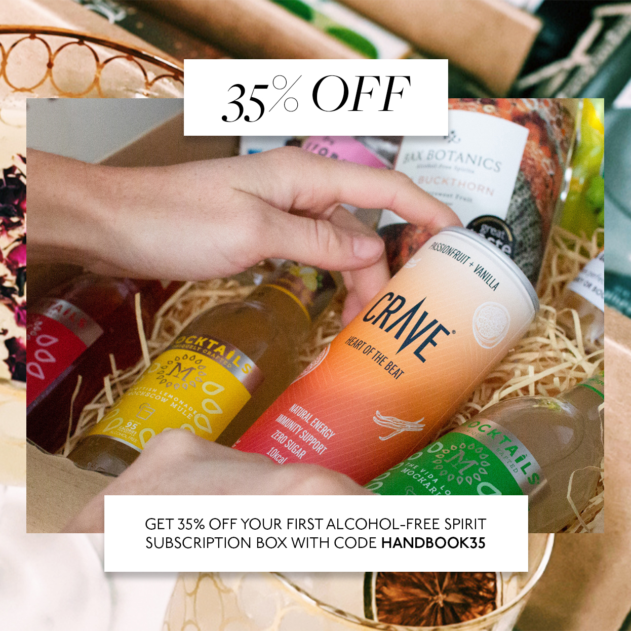 Get 35% Off Your  First Alcohol-Free Spirit Subscription Box