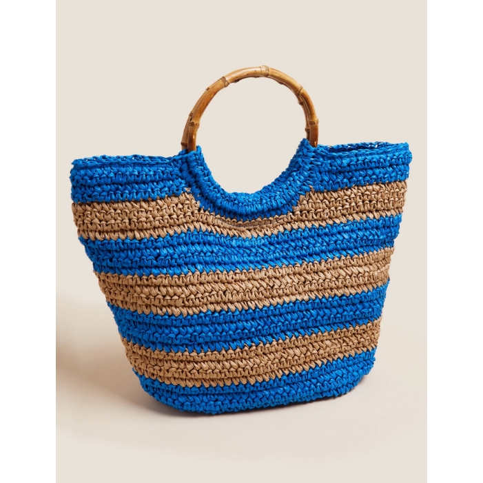 M&S Straw Bamboo Tote Bag