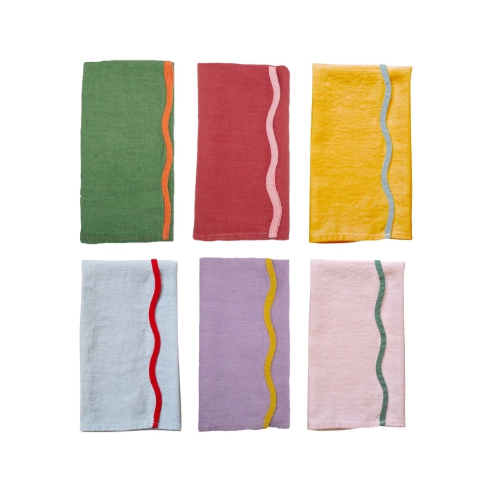 Matilda Goad Scallop Trim Linen Napkins