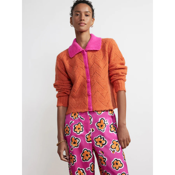 Kitri Dolly Orange & Pink Cardigan