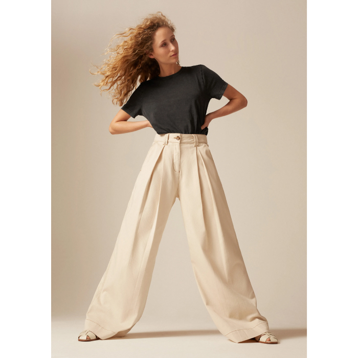 ME+EM Super Wide-Leg Soft Twill Trouser