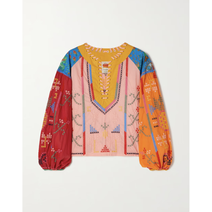Farm Rio Cotton-Poplin Blouse