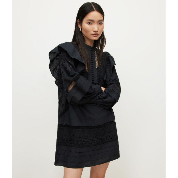AllSaints Prim Broderie Mini Dress