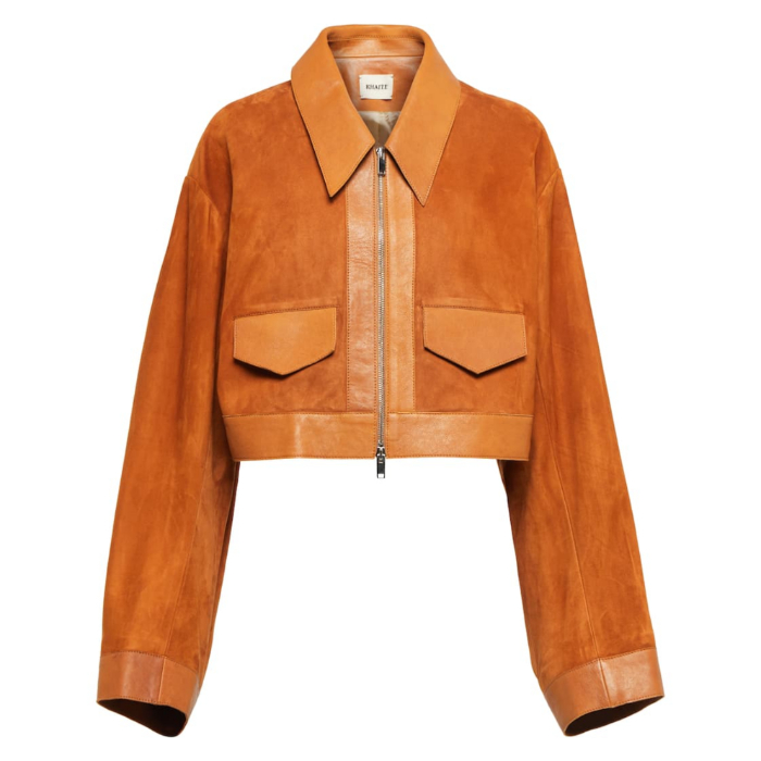 Khaite Combly Cropped Suede Jacket