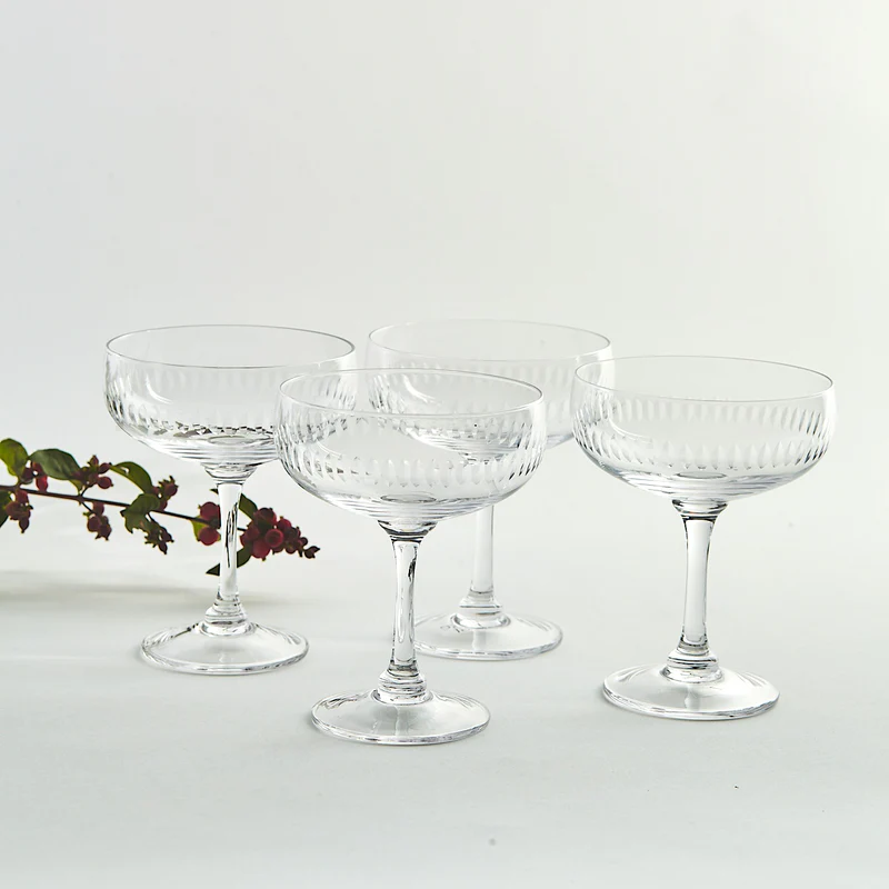 Maison Margaux Vintage Crystal Cocktail Glass Set