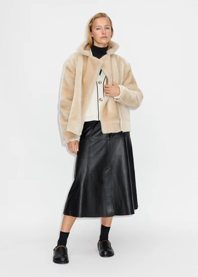 Me+Em Leather Midi Skirt