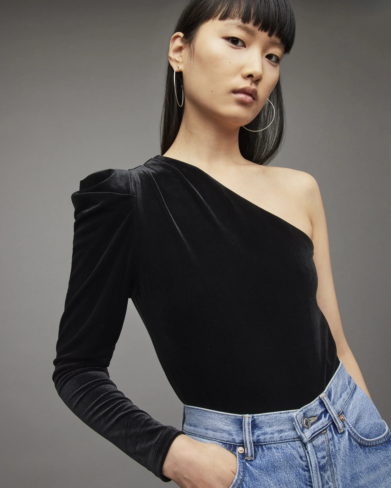 AllSaints Daphne Velvet Bodysuit
