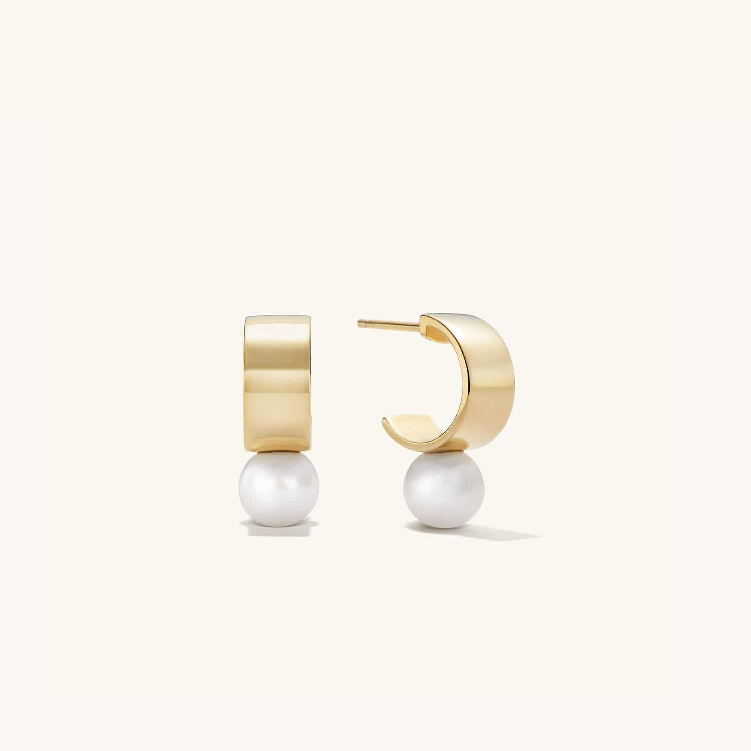 Mejuri Bold Pearl Huggies