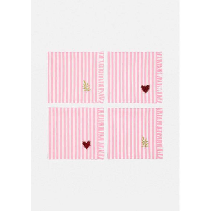 Abbie Walsh Heart & Foliage Striped Napkins