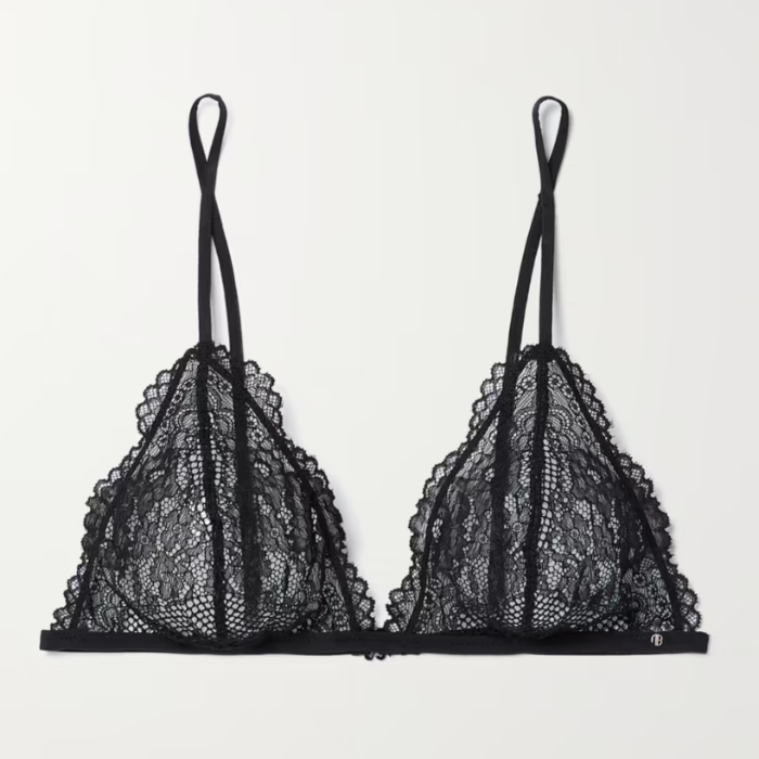 Anine Bing Corded Lace & Mesh Triangle Bra