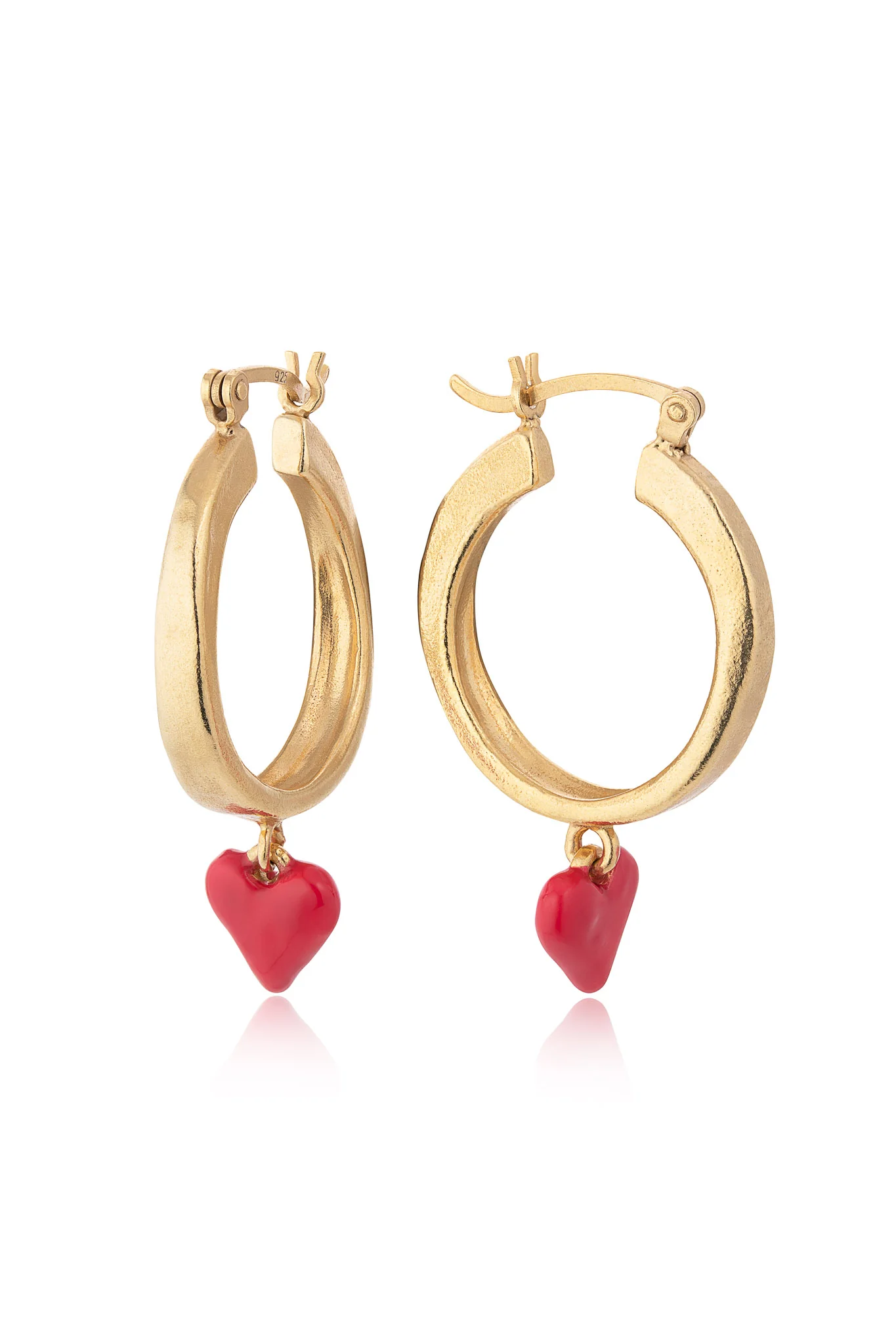 Kitty Joyas Enamelle Dancing Heart Hoops
