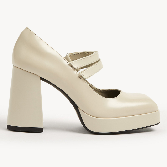 M&S – LEATHER PATENT PLATFORM COURT SHOES