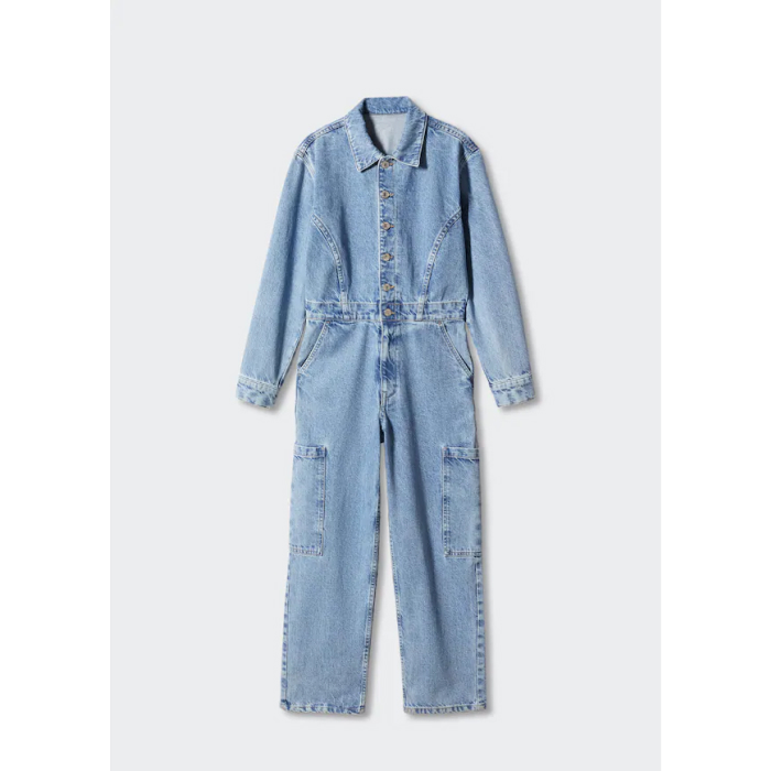 Mango – Mini Me Denim Cargo Jumpsuit