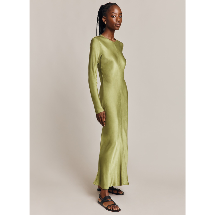 GHOST – Mari Satin Midi Dress