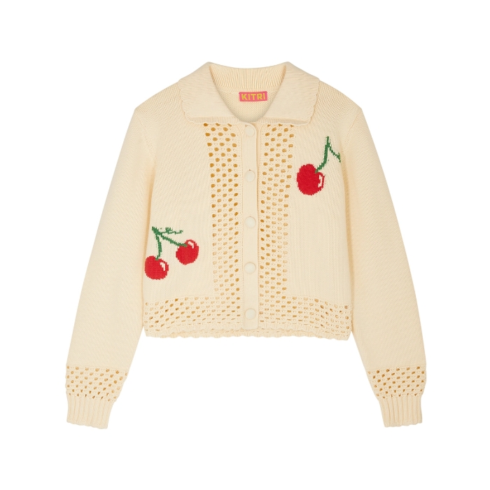 Kitri – Polly Cherry-Intarsia Cardigan