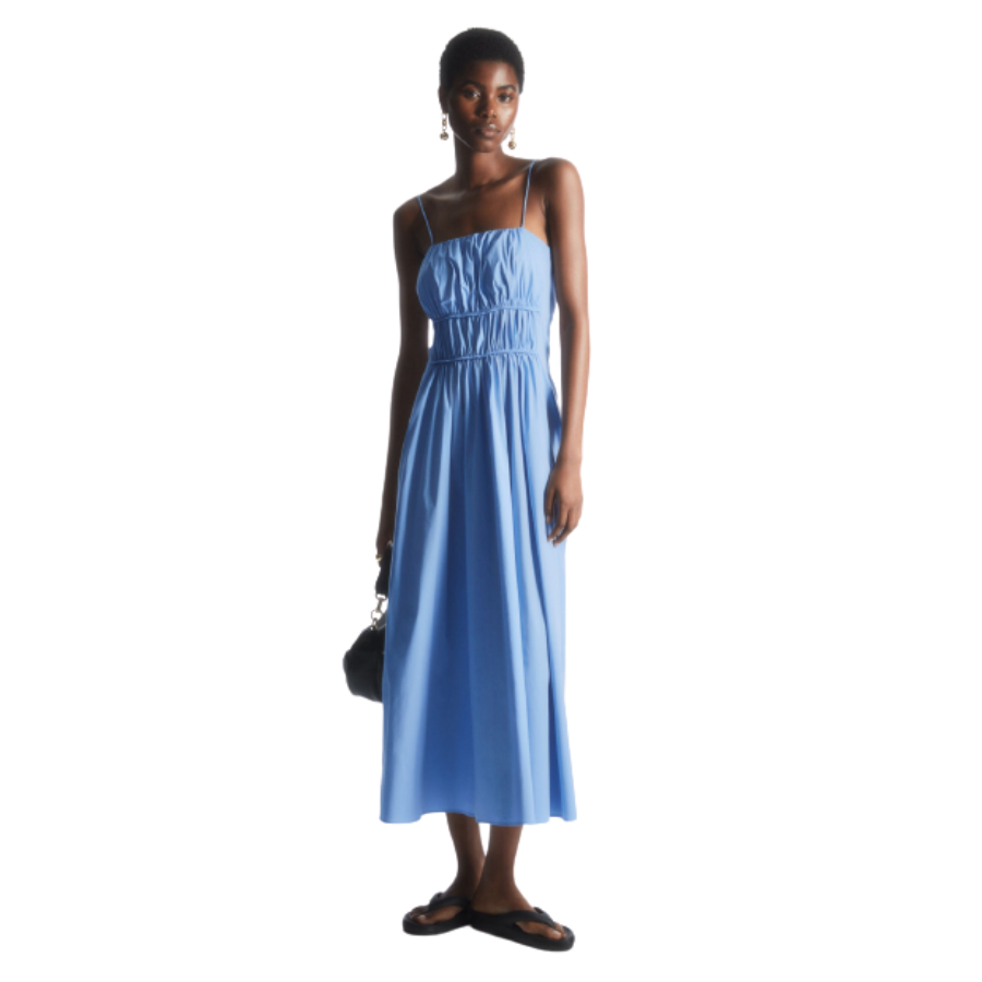 COS – Gathered Bustier Midi Dress