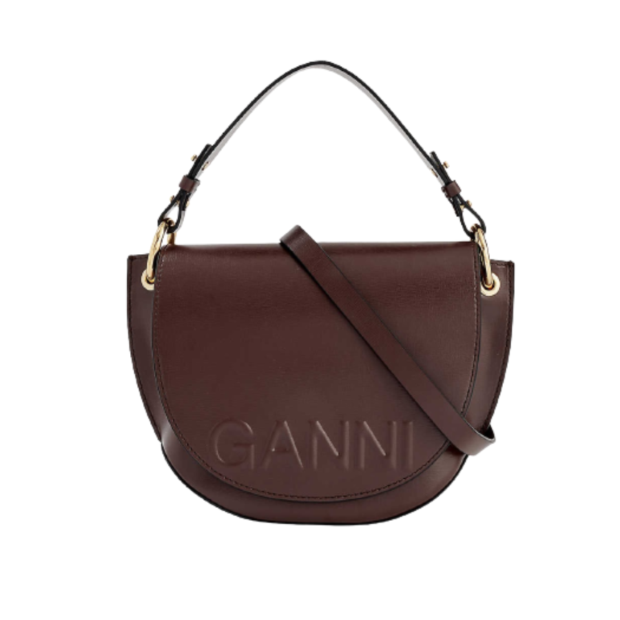 Ganni – Recycled Leather-Blend Saddle Bag