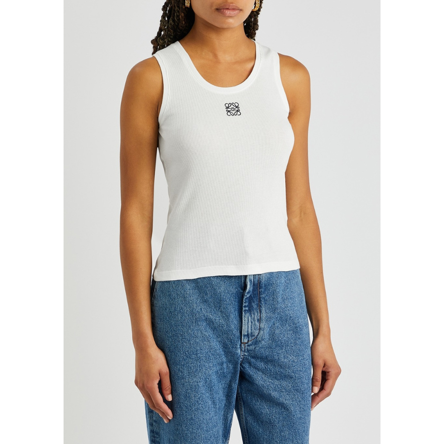 Loewe – Logo-embroidered stretch-cotton tank