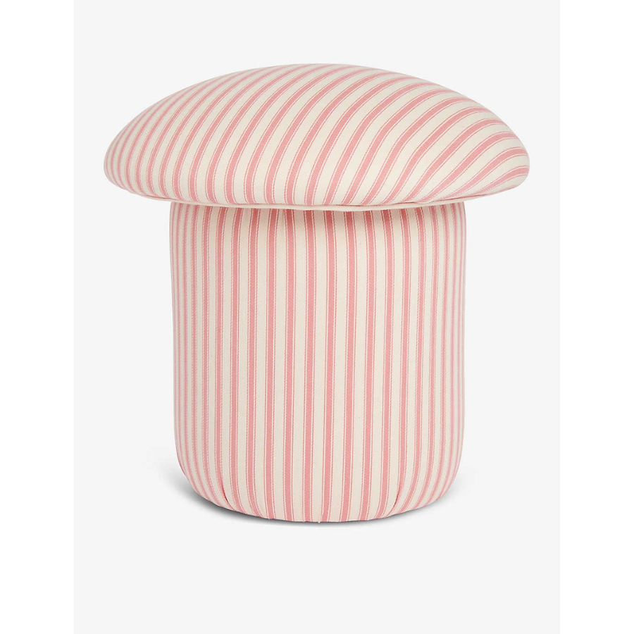 Assieds – Toii – Striped Upholstered Cotton Mushroom Stool