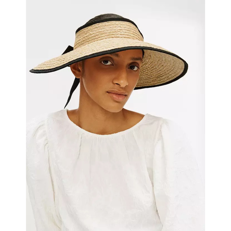 John Lewis – Contrast Trim Raffia Visor