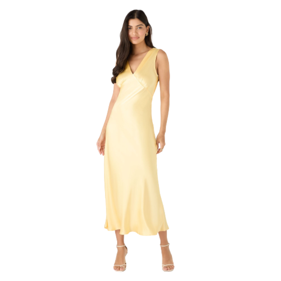 Omnes – Iris Midi Slip Dress in Yellow