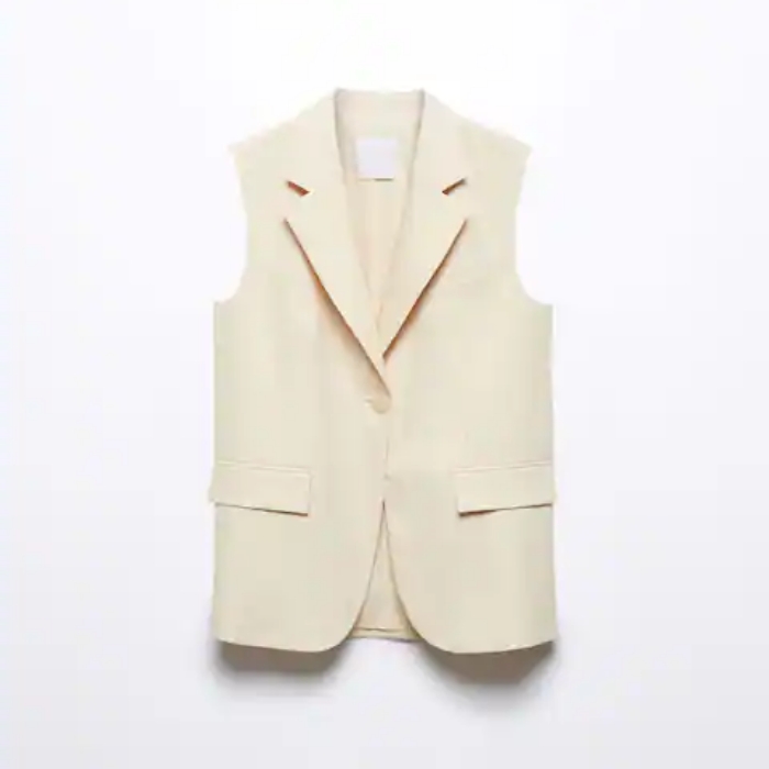 Mango – Long Waistcoat With Pockets
