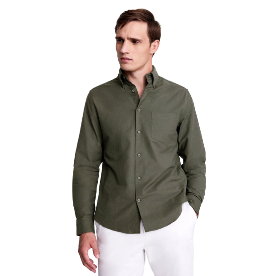Moss – Dark Green Washed Oxford Shirt