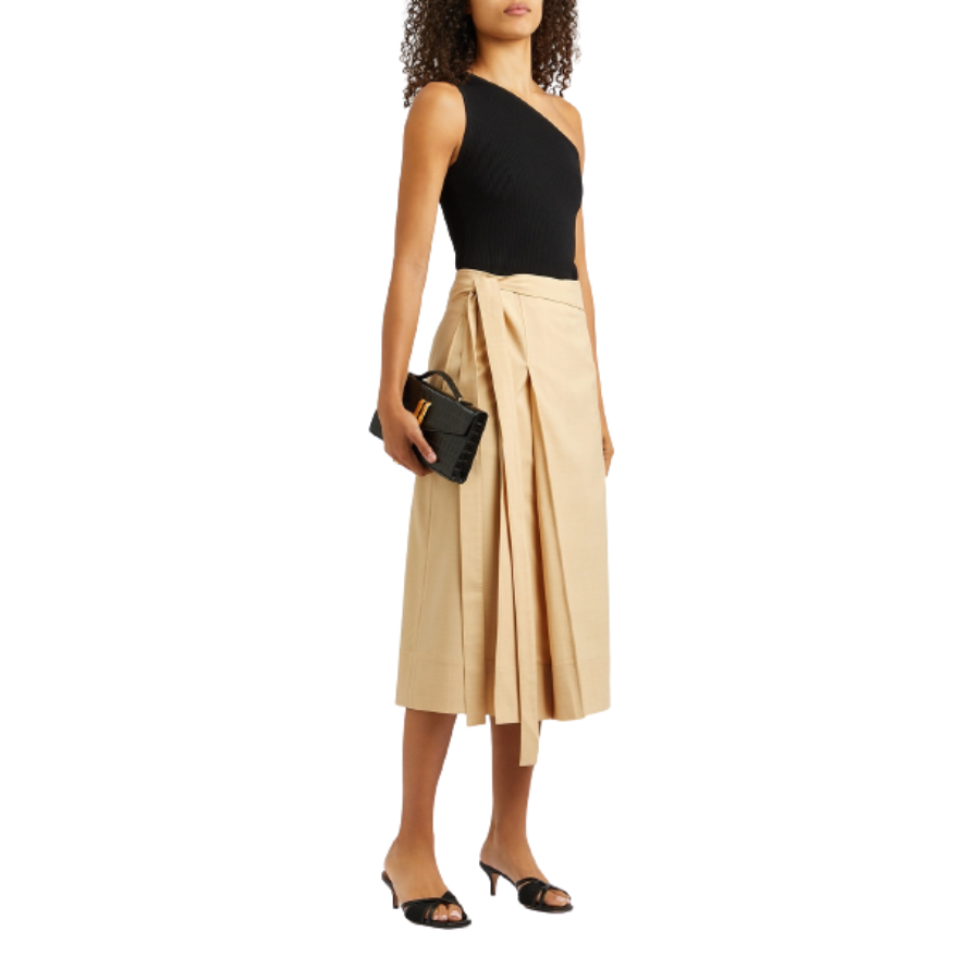 Rejina Pyo – Isra Wool-Blend Midi Wrap Skirt