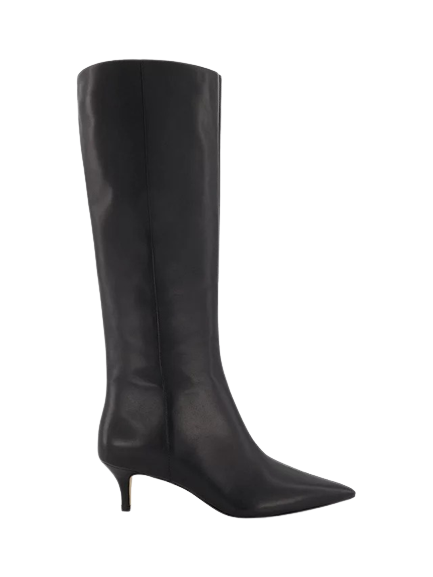Dune – Smooth Leather Kitten Heel Knee High Boots