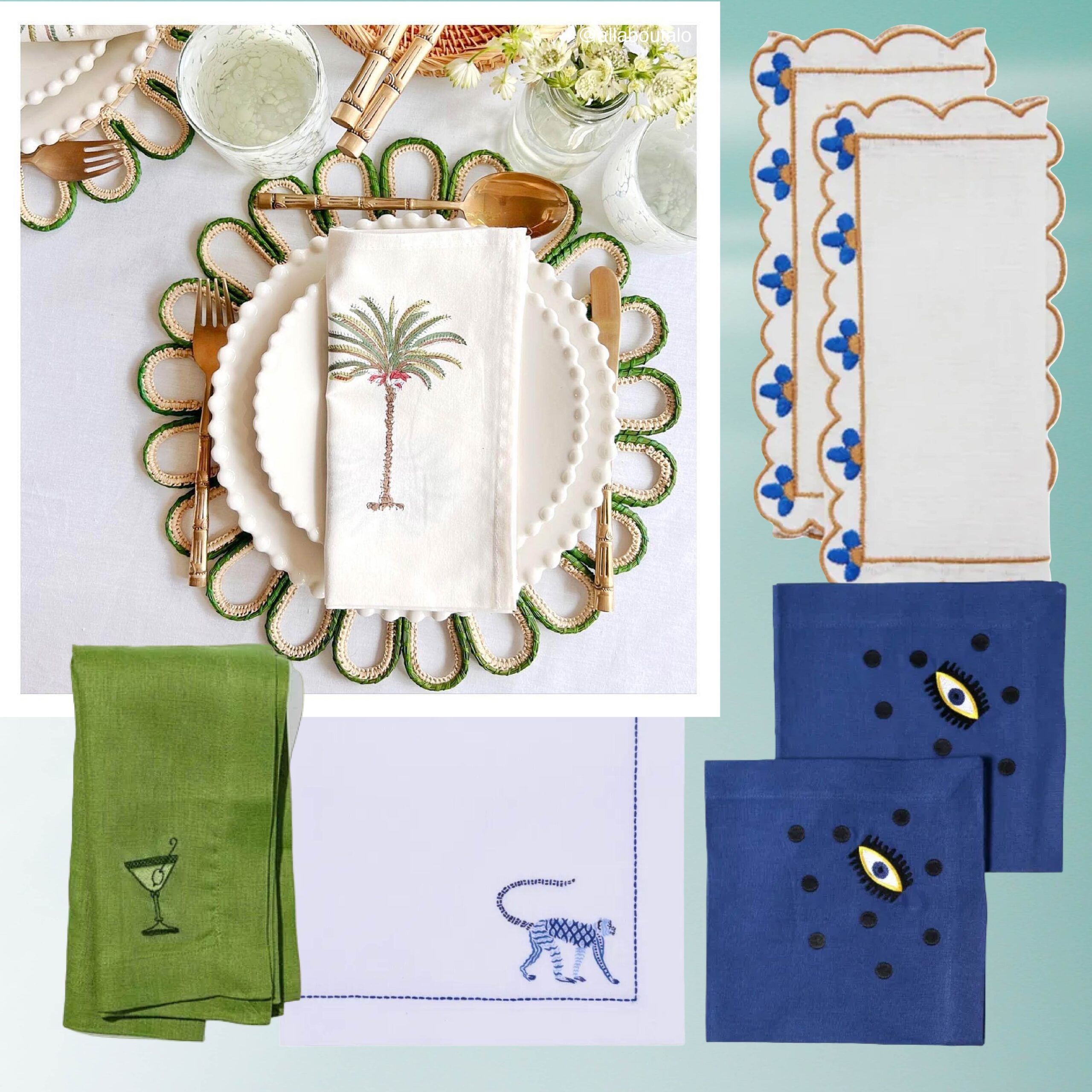 Embroidered Napkins: The Interiors Trend That Will Elevate All Your Tablescape Situations